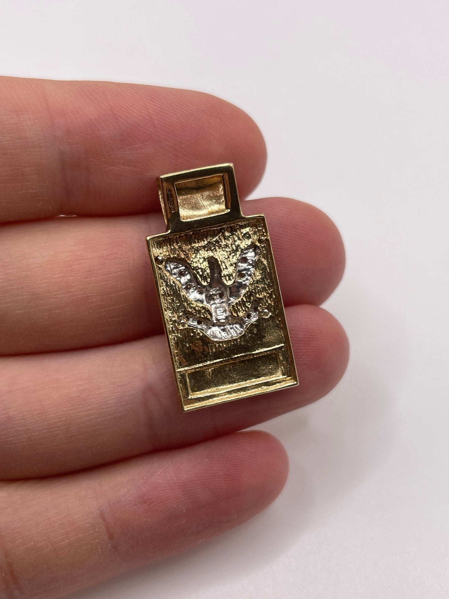 9ct gold diamond eagle pendant