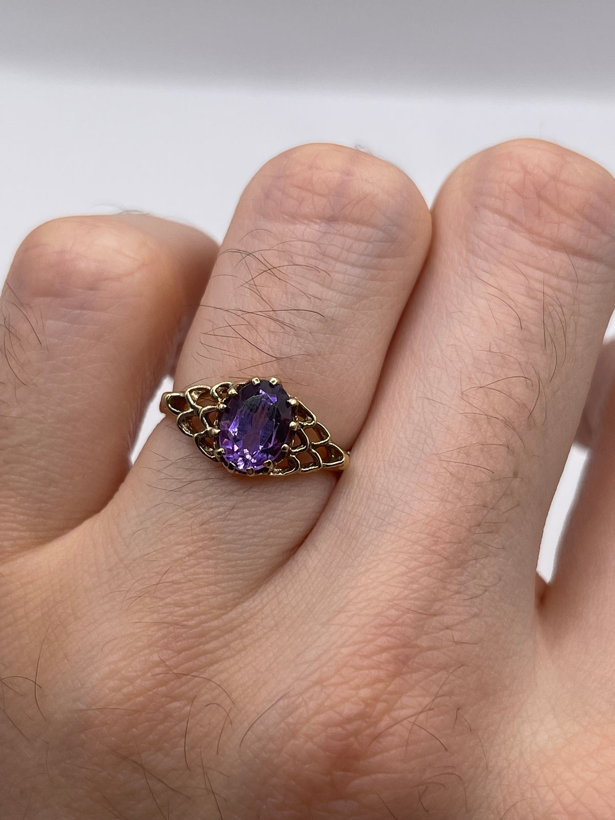 9ct gold amethyst ring