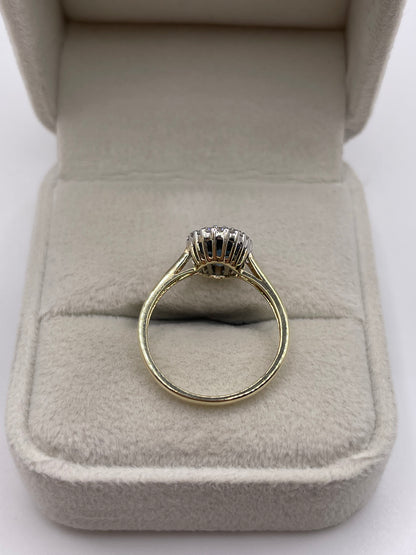 9ct gold topaz and diamond ring