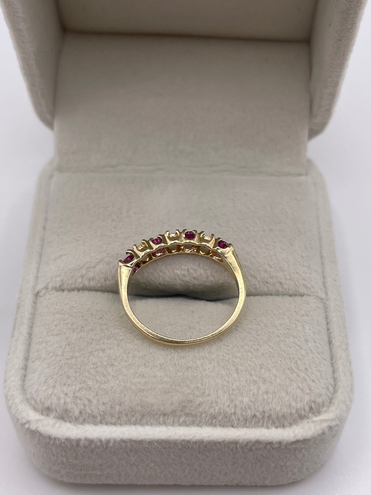 9ct gold ruby and diamond ring