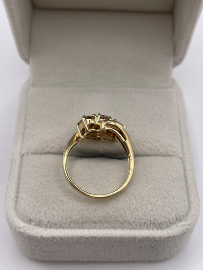 9ct gold topaz and diamond ring