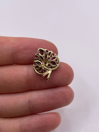 9ct gold ruby heart pendant