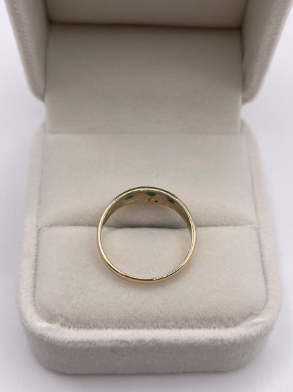 9ct gold turquoise gypsy ring
