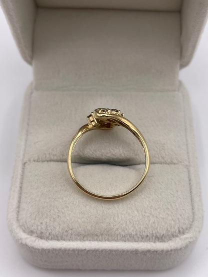 9ct gold cognac diamond ring