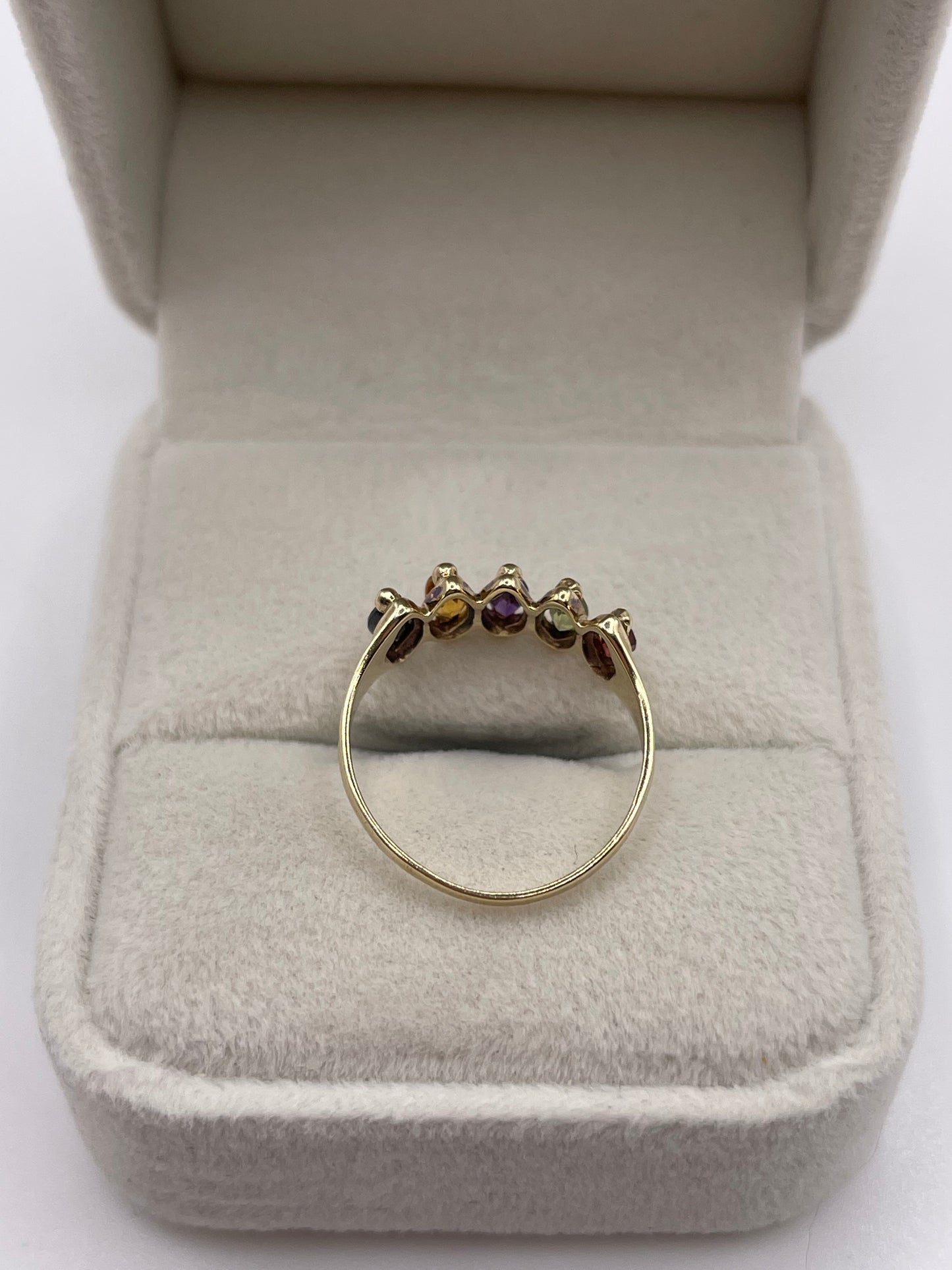 9ct gold multi gemstone ring