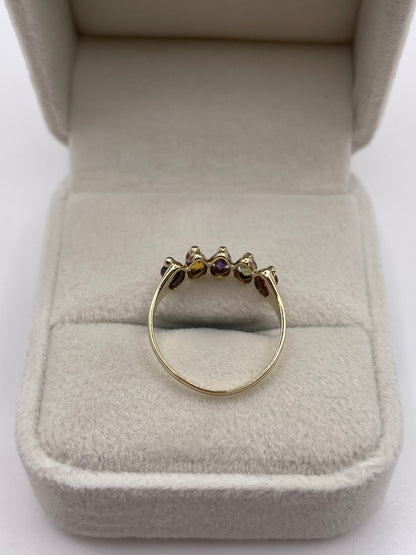 9ct gold multi gemstone ring