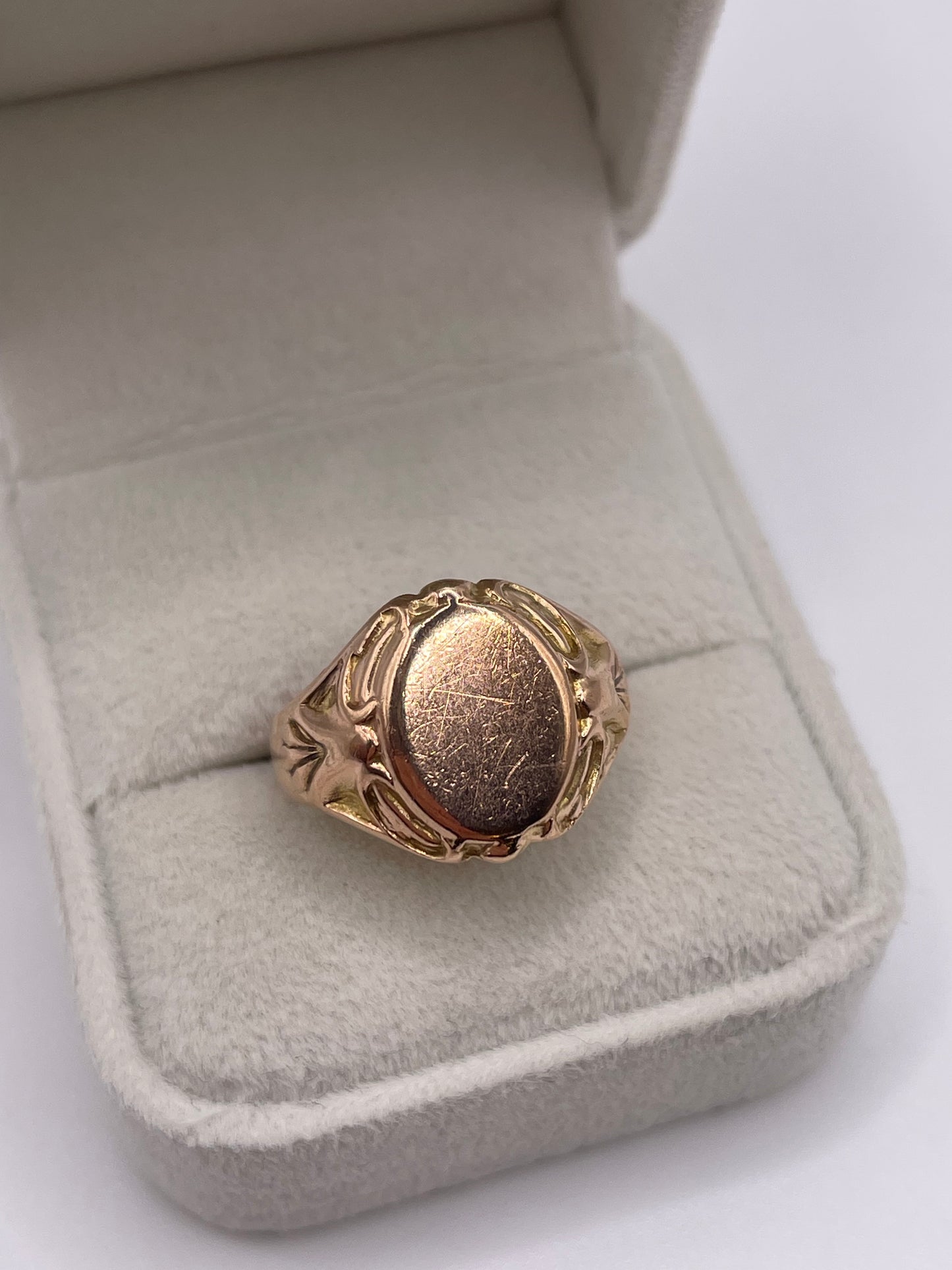 9ct rose gold signet ring