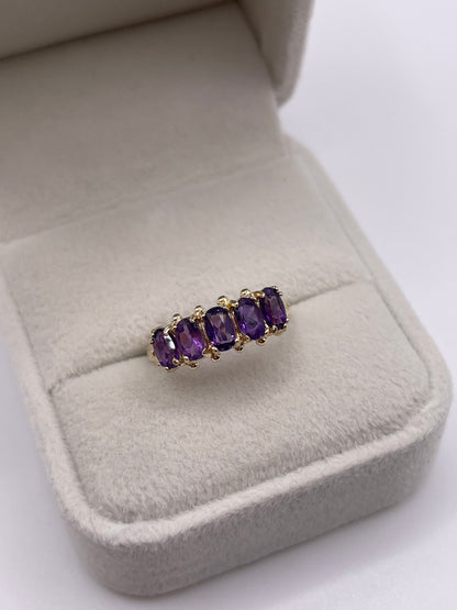 9ct gold amethyst ring