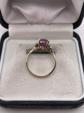 Load image into Gallery viewer, 9ct gold amethyst and diamond ring
