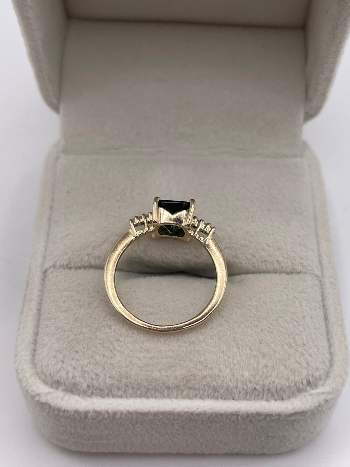9ct gold tourmaline and diamond ring