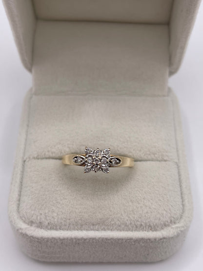9ct gold diamond cluster ring
