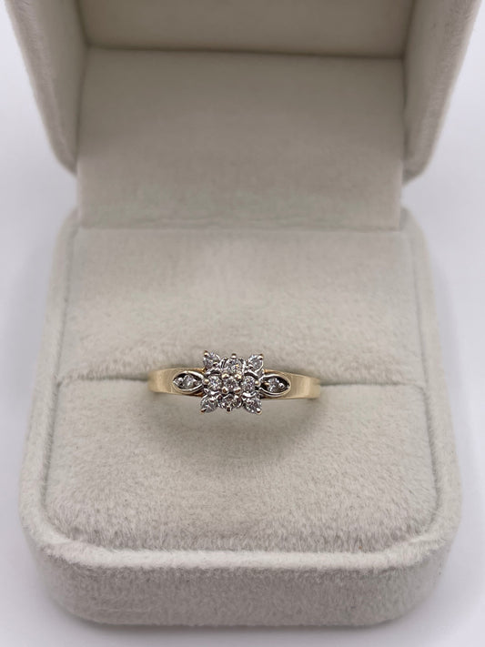 9ct gold diamond cluster ring