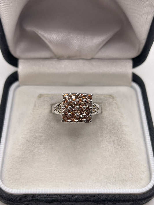 Silver gemstone ring