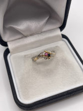 Load image into Gallery viewer, 9ct gold sapphire, ruby and diamond ring
