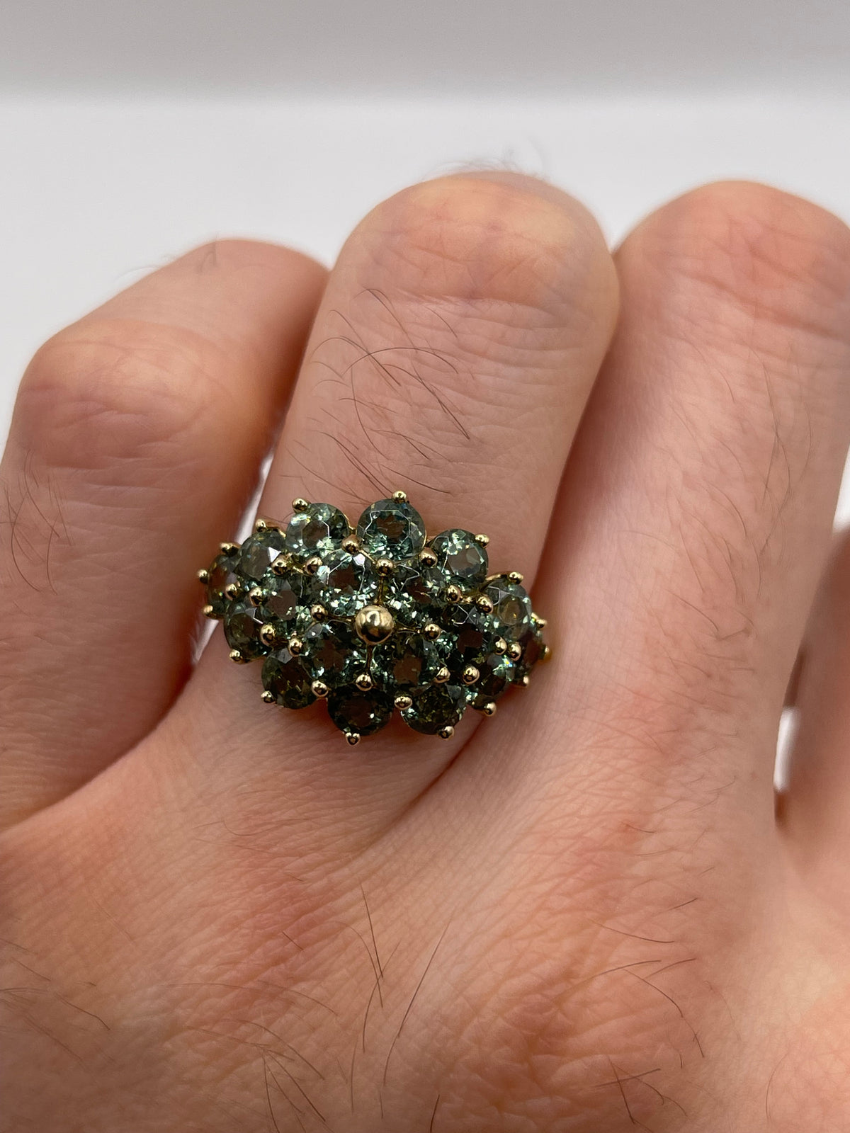 9ct gold quartz cluster ring