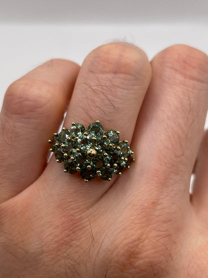 9ct gold quartz cluster ring