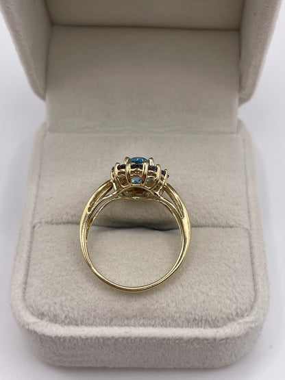 9ct gold topaz and iolite ring