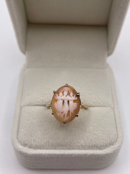 9ct gold cameo ring