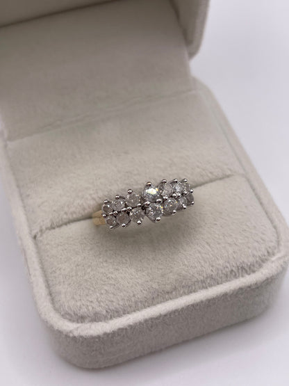 9ct gold diamond cluster ring
