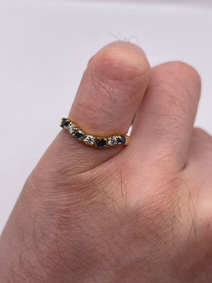 18ct gold sapphire and diamond wishbone ring