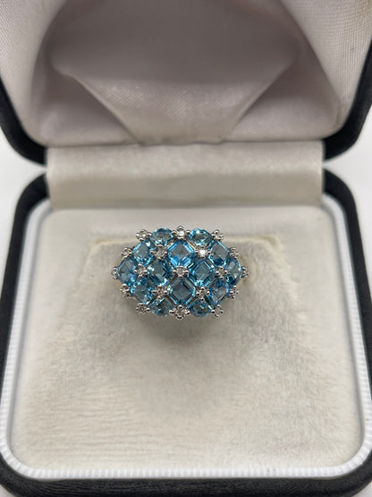9ct gold topaz and diamond ring