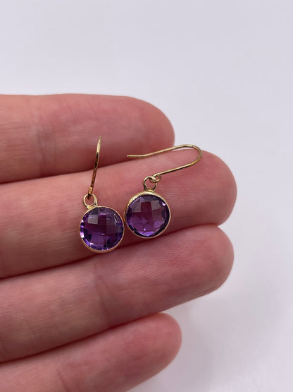 9ct gold amethyst earrings