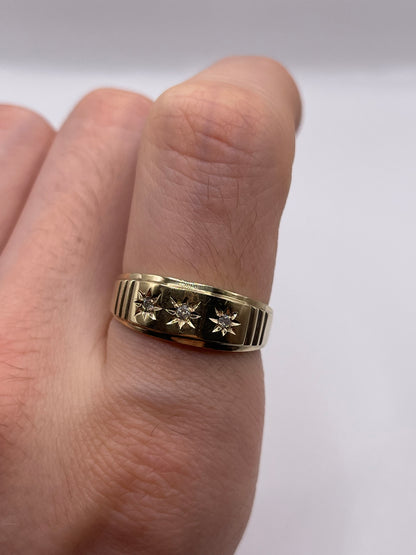 9ct gold diamond gypsy ring