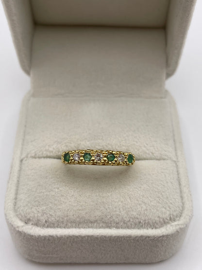 18ct gold emerald and diamond ring