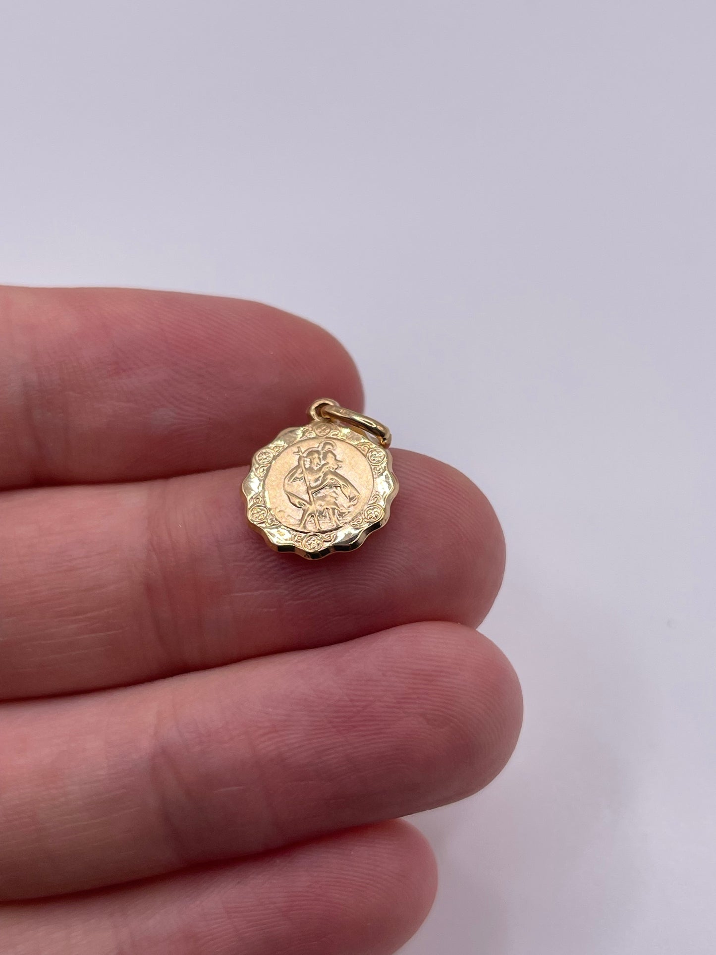 9ct gold st Christopher charm