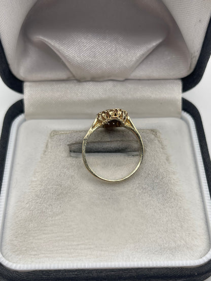 9ct gold sapphire cluster navette ring