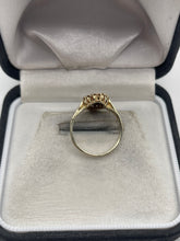 Load image into Gallery viewer, 9ct gold sapphire cluster navette ring
