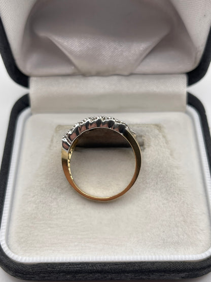 9ct gold diamond cluster ring