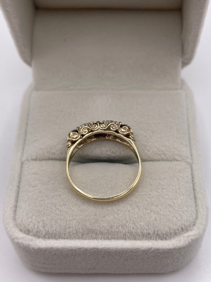 9ct gold amethyst and pearl ring