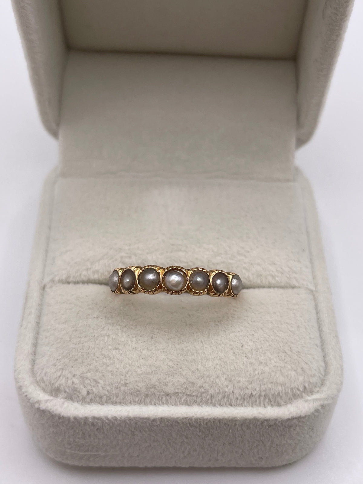 Antique 15ct rose gold pearl ring