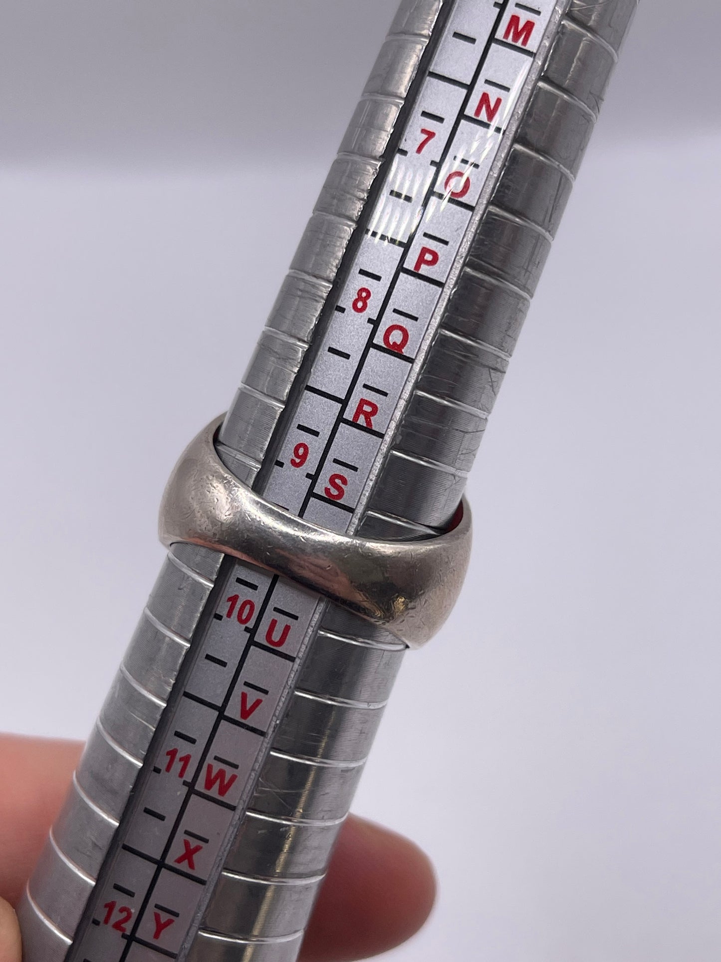 Silver rhodonite ring