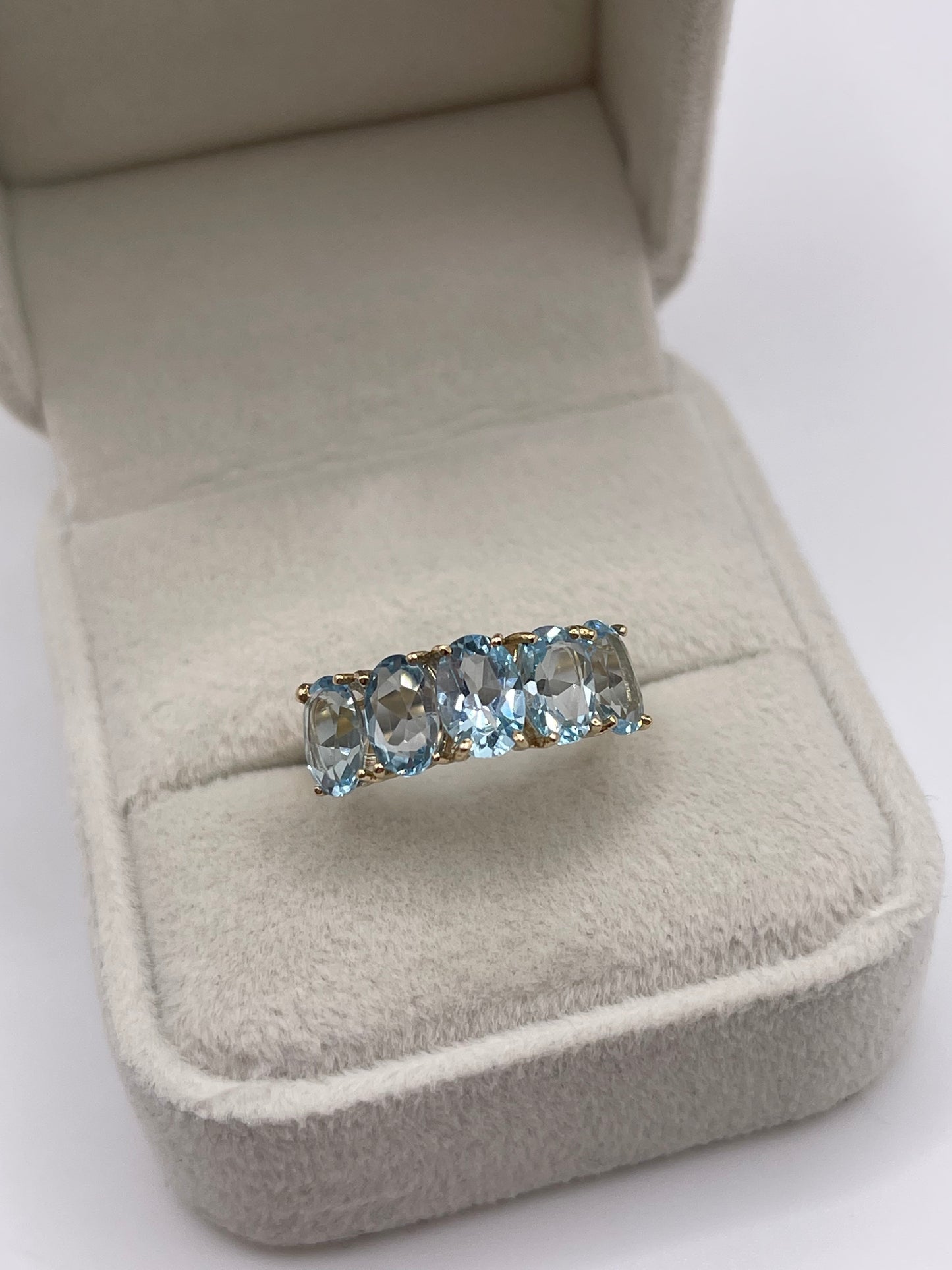 9ct gold blue topaz ring