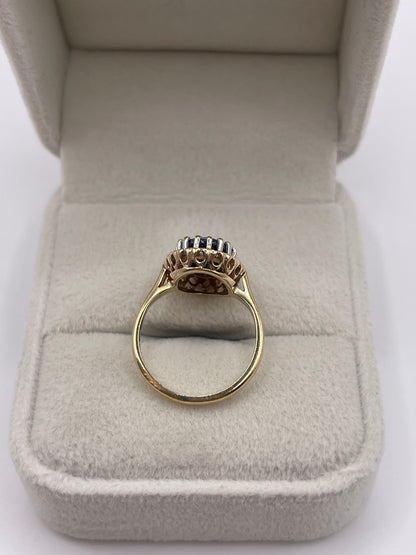 9ct gold sapphire and diamond ring