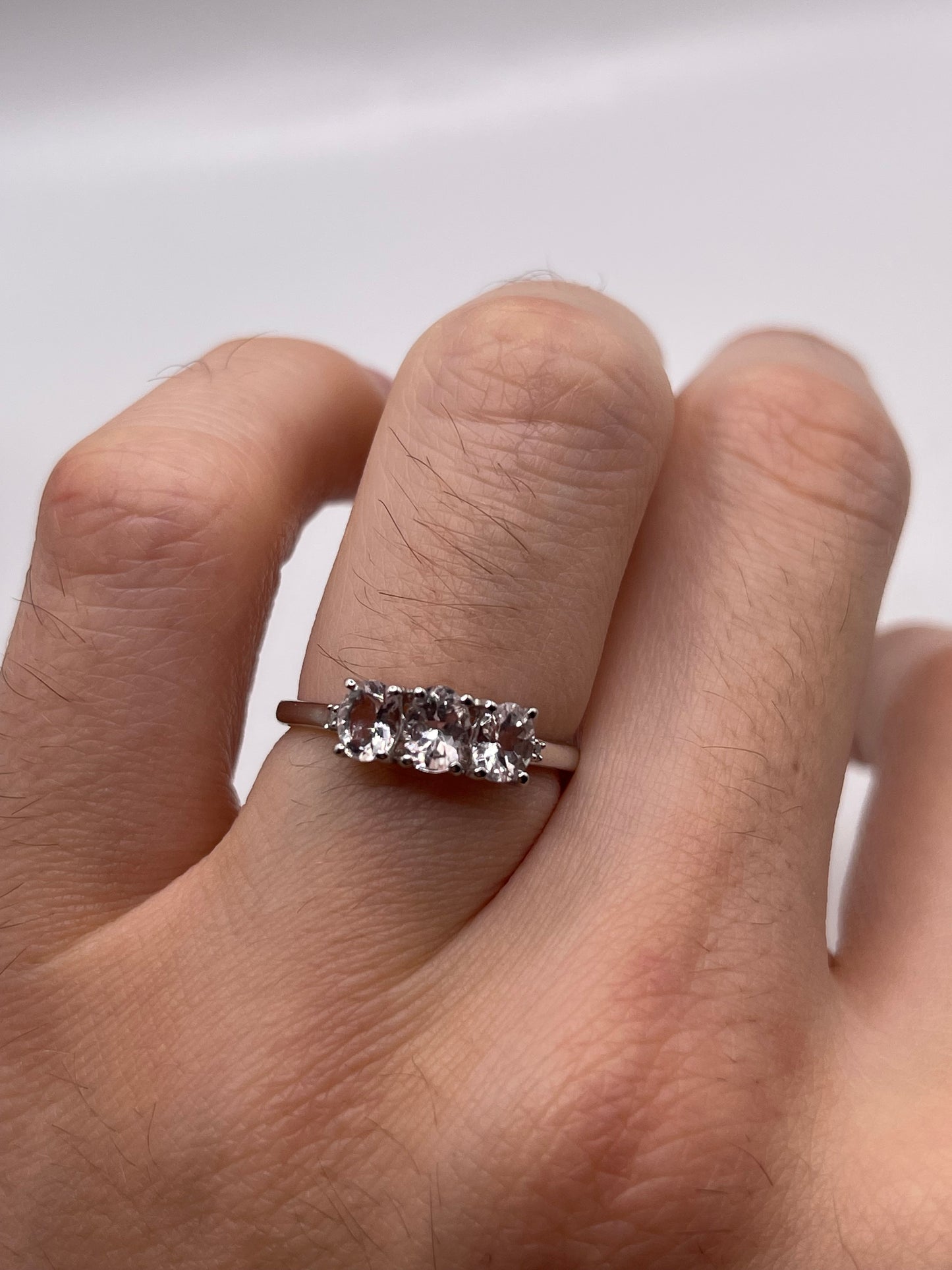 9ct gold kunzite and diamond ring