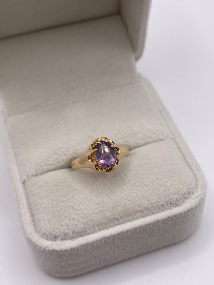 9ct gold amethyst ring
