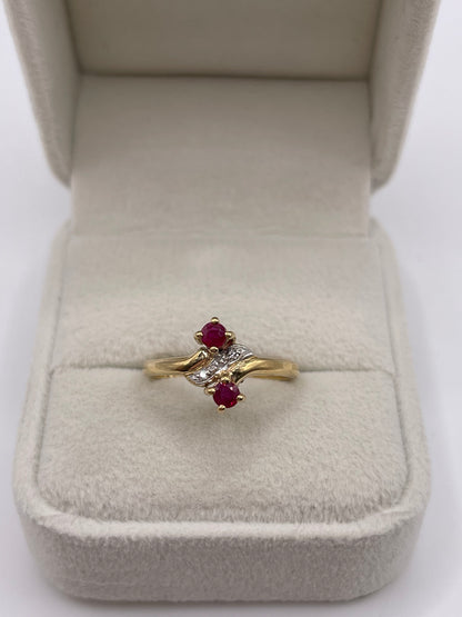 9ct gold ruby and diamond ring