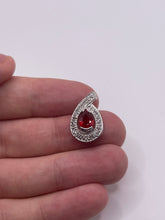 Load image into Gallery viewer, 9ct white gold fancy sapphire and topaz pendant
