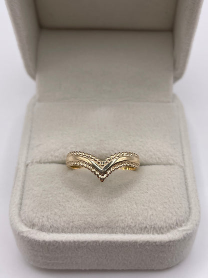 9ct gold wishbone ring