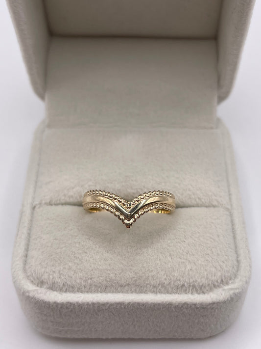 9ct gold wishbone ring