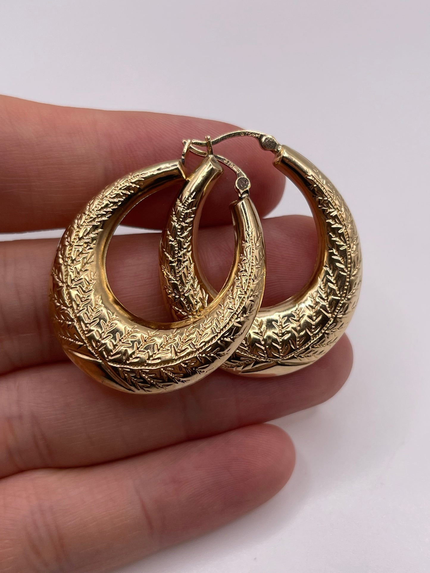 9ct gold creole earrings
