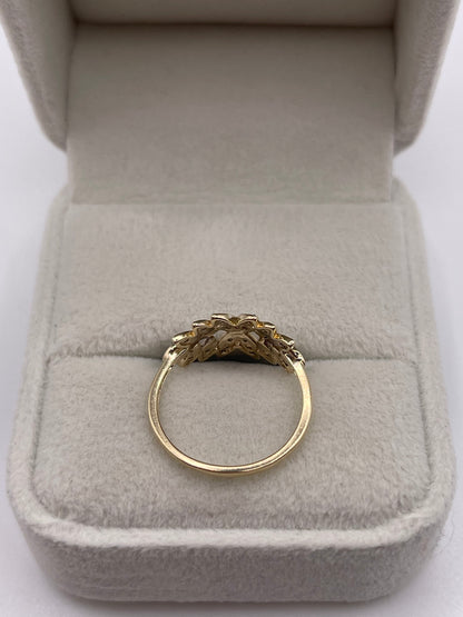 9ct gold diamond cluster ring