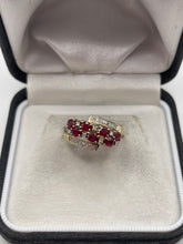 Load image into Gallery viewer, 9ct gold ruby and diamond ring

