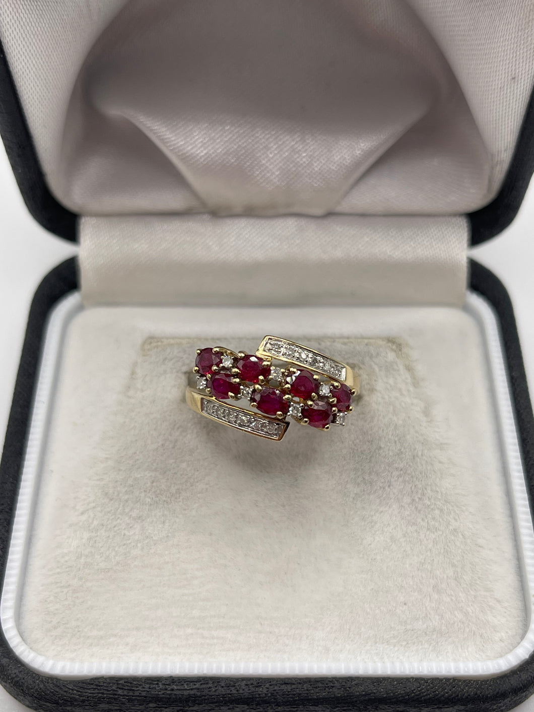 9ct gold ruby and diamond ring