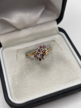 Load image into Gallery viewer, 9ct gold ruby and diamond ring
