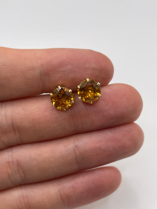 9ct gold citrine earrings