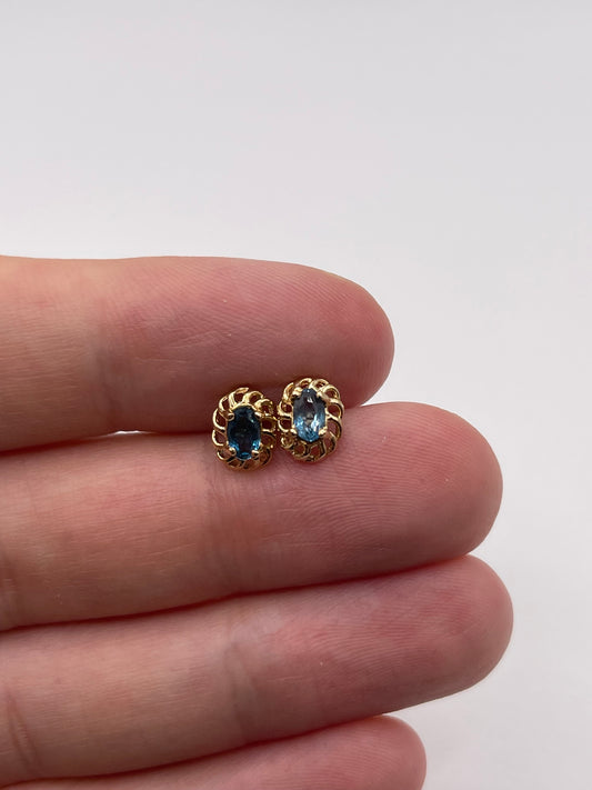 9ct gold blue topaz earrings